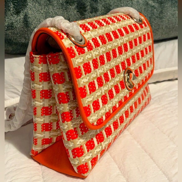 Kate Spade Natalia Straw medium flap shoulder bag - Picture 3 of 11